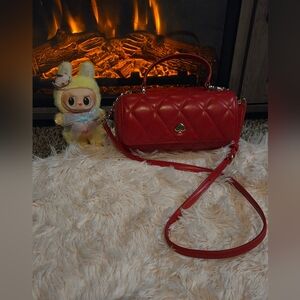 KATE SPADE Red Heart Quilted Shoulder Bag